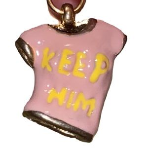 Y2K Juicy Couture PINK KEEP HIM DITCH HIM T-SHIRT CHARM BABY TEE NEW Tshirt